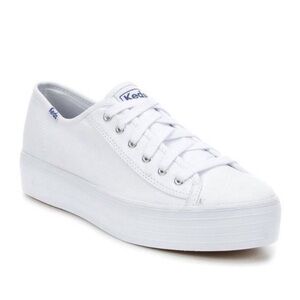 Keds Triple Kick Platform Lace Up Canvas Sneakers White Size 10